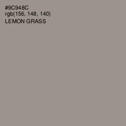 #9C948C - Lemon Grass Color Image